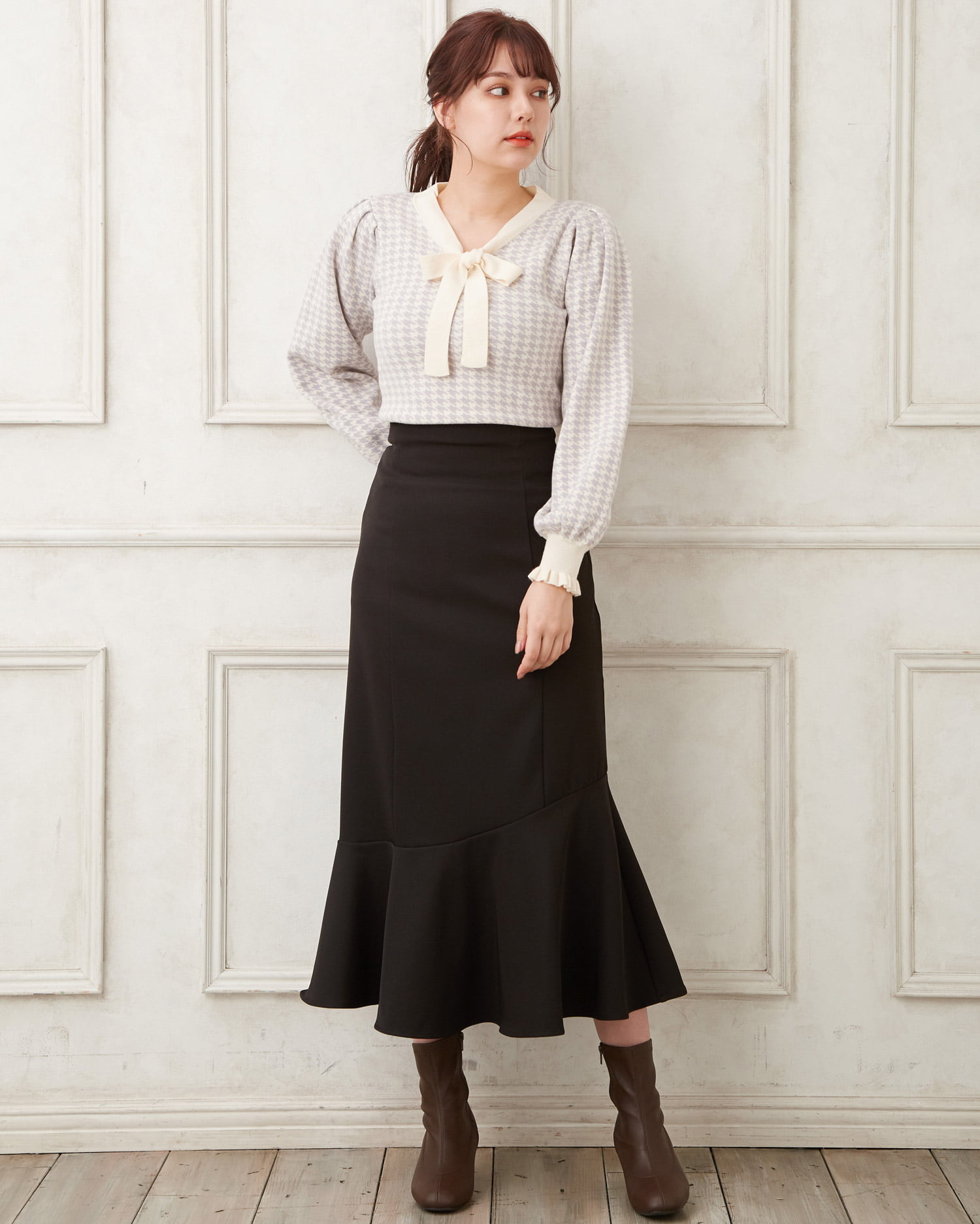 allamanda(アラマンダ) BackレースUPマーメイドスカート - 38 - クロ