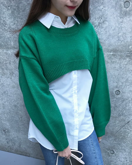 INGNI(イング) 2WAYスーパークロップドニット ｸﾞﾘｰﾝ