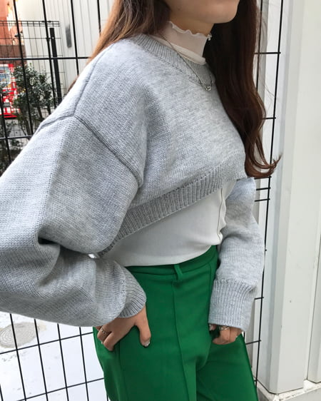 INGNI(イング) 2WAYスーパークロップドニット ｸﾞﾚｰ