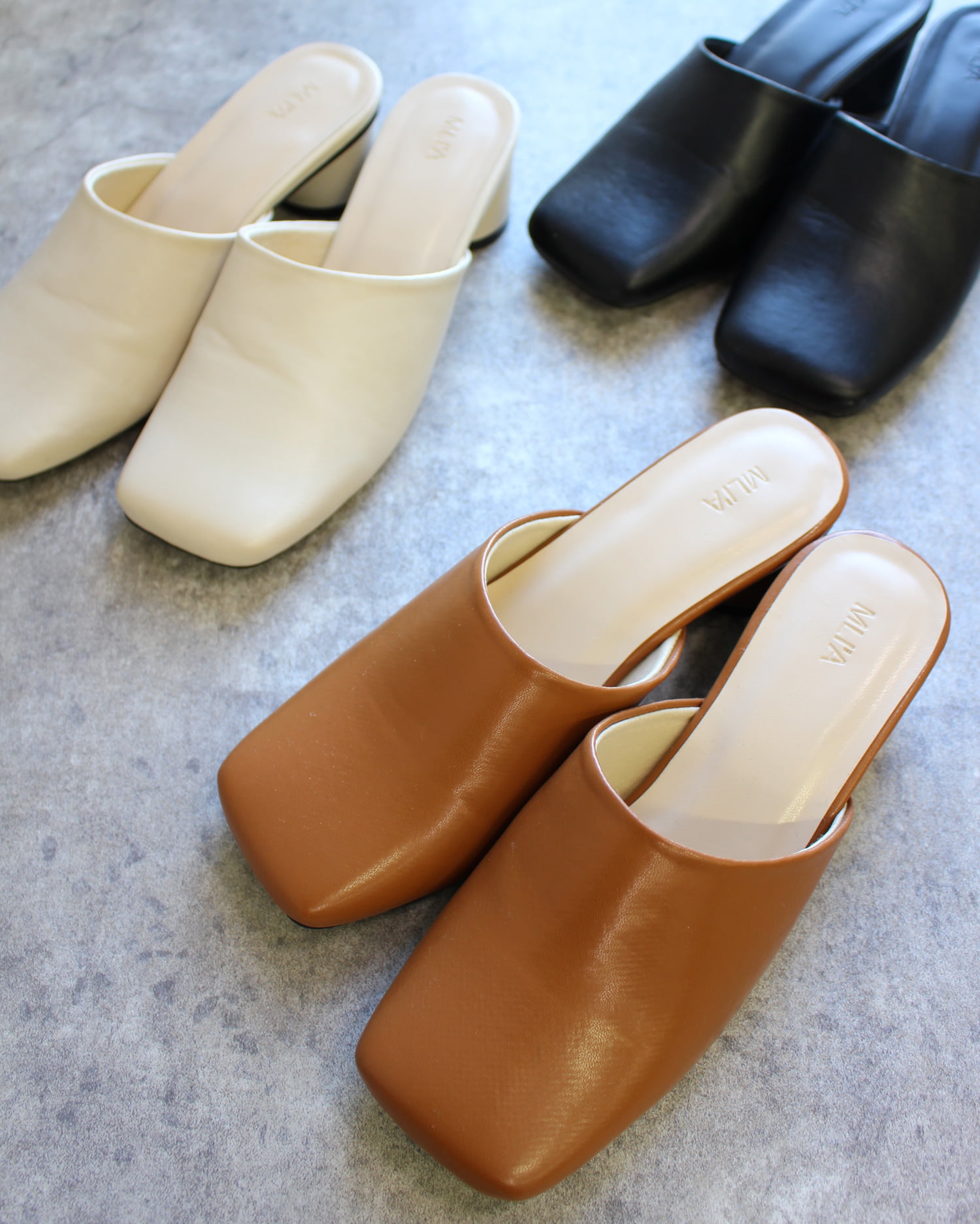 【UN3D.】アンスリード　スクエアミュール　ベージュ　美品 スクエアミュール｜MLIA(エムリア) 公式通販｜INGNI STORE