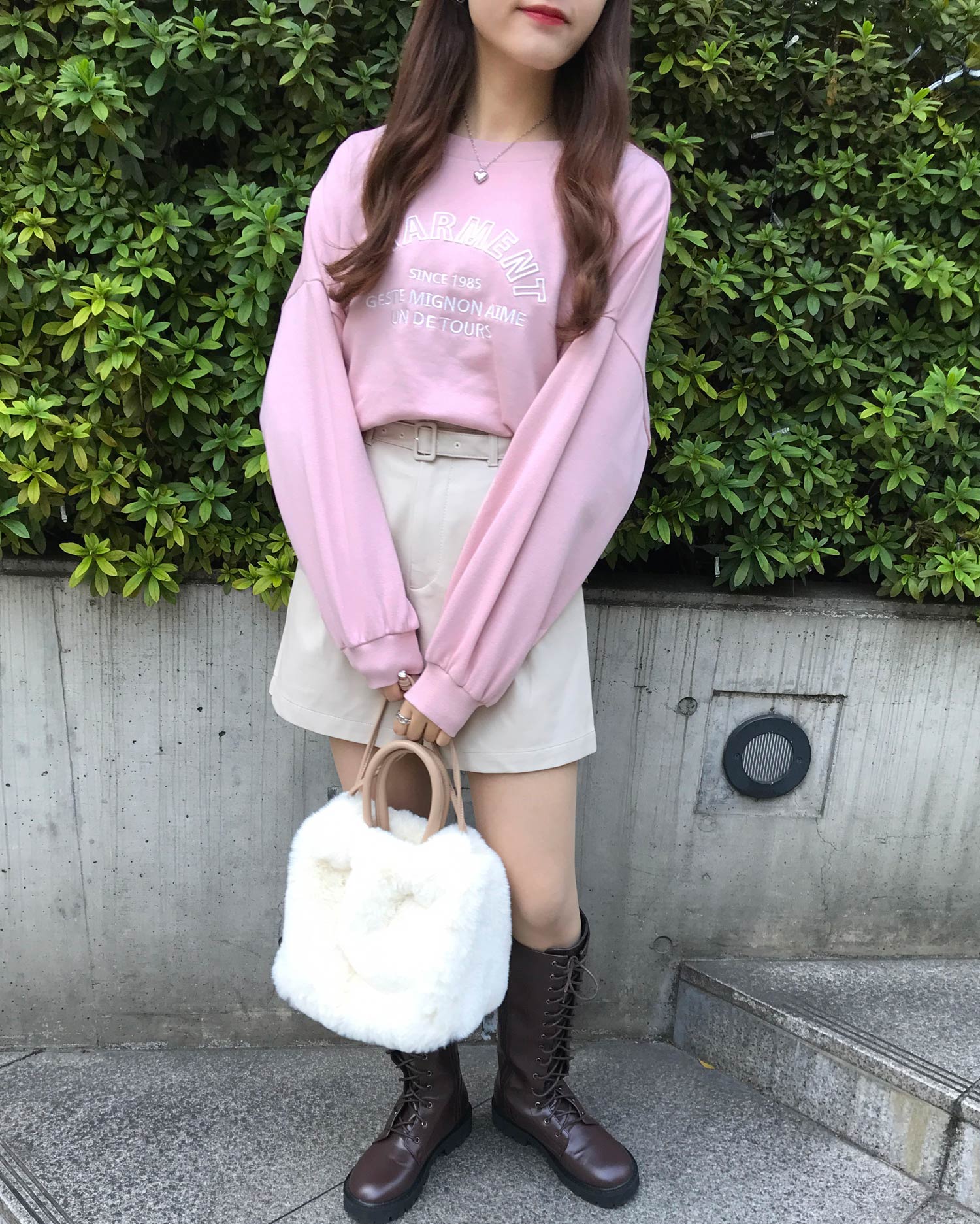 INGNI(イング) ロゴスウェット+フェイクレザーパンツ/SET - M - ピンク INGNI(イング) ロゴスウェット+フェイクレザーパンツ/SET - M - ピンク