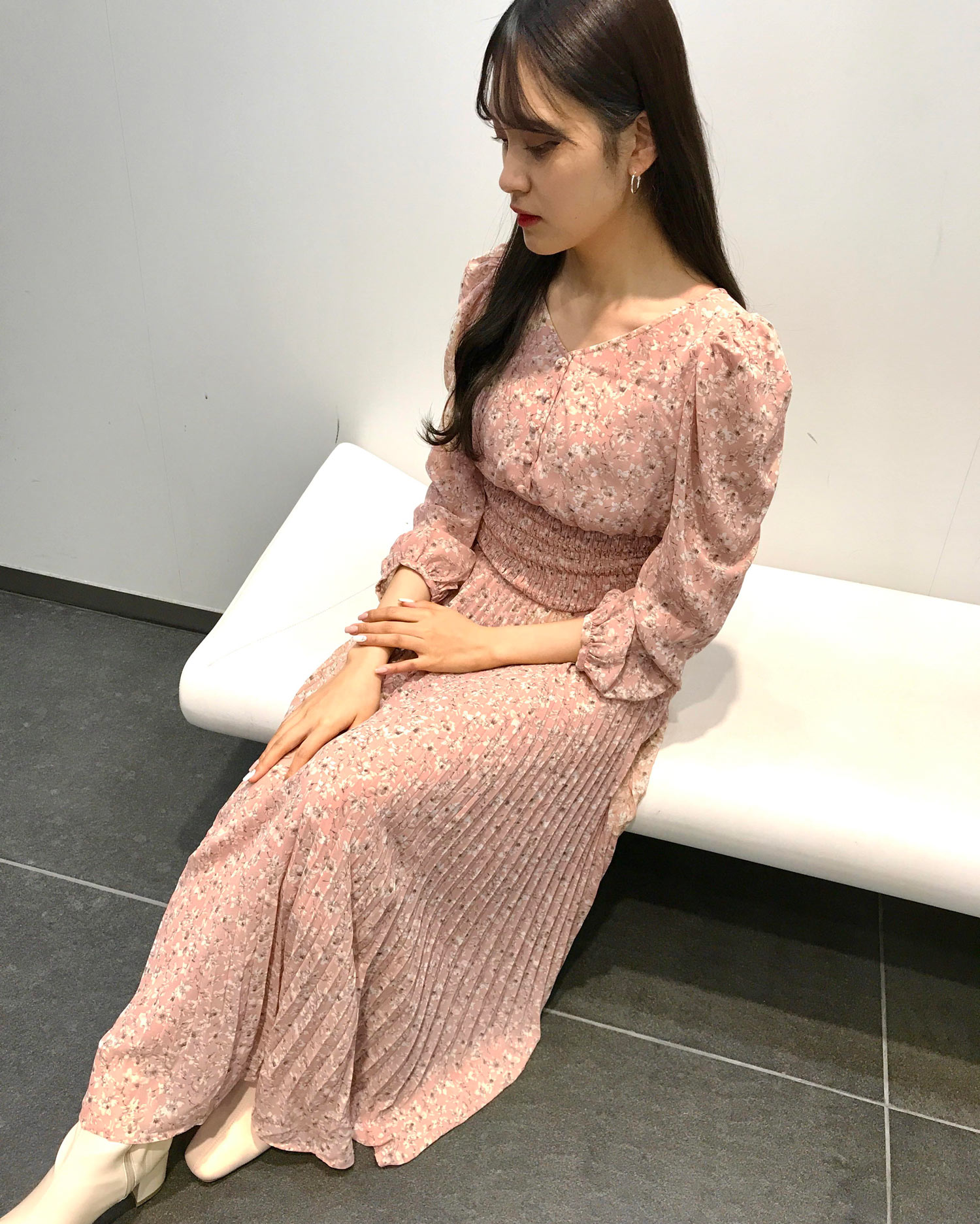 着用動画あり 花柄パワショルプリーツワンピース Ingni イング 公式通販 Ingni Store