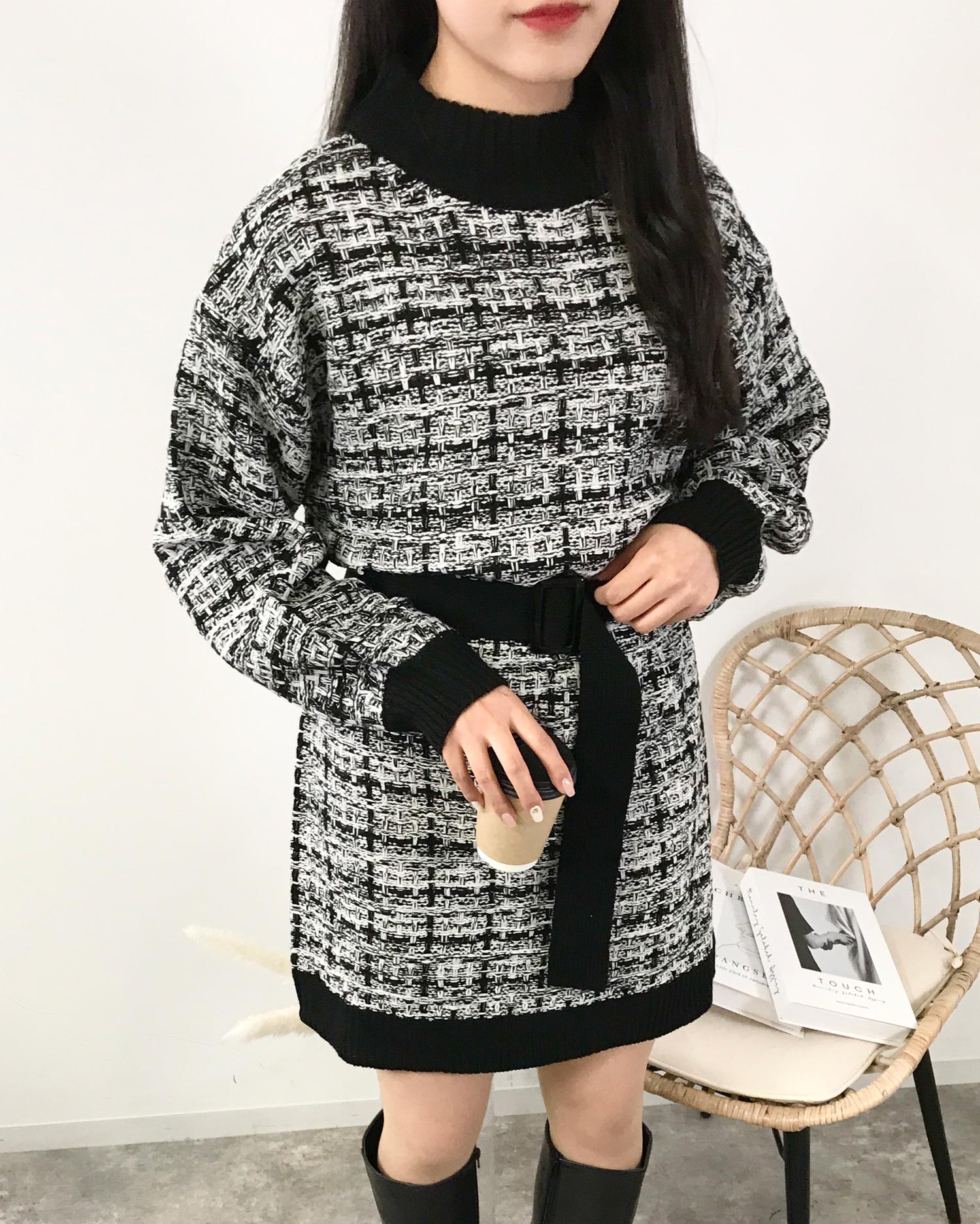 Ingni イング 着用動画あり ツイードニットワンピース ｏｕｔｌｅｔ Ingni イング 公式通販 Ingni Store