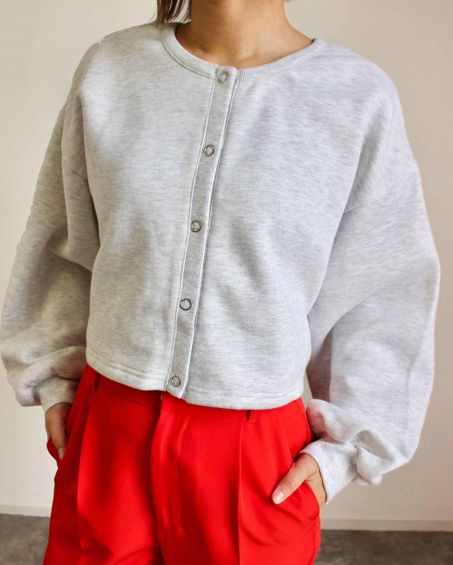 スナップボタン2WAY裏起毛ショートカーディガン｜MLIA(エムリア) 公式