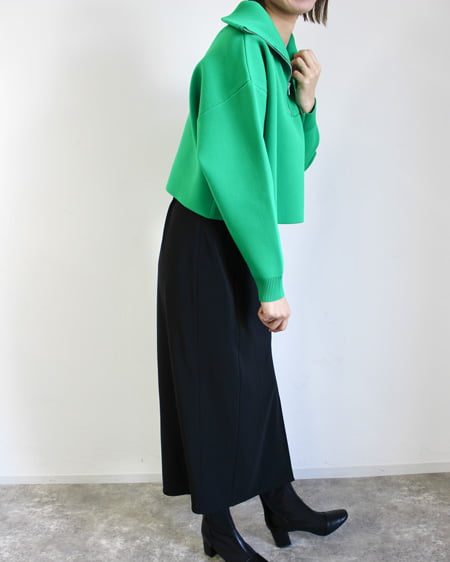 INGNI(イング) ハーフZIPショート丈プルオーバー グリーン