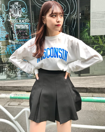 コーディネート カラーロゴロングtシャツ S Cawaii アンジュルムスペシャル掲載 ボックスプリーツミニスカパン ｏｕｔｌｅｔ Ingni イング 公式通販 Ingni Store イングストア