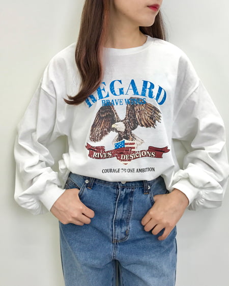 INGNI(イング) イーグルロゴロングTシャツ ｵﾌﾎﾜｲﾄ