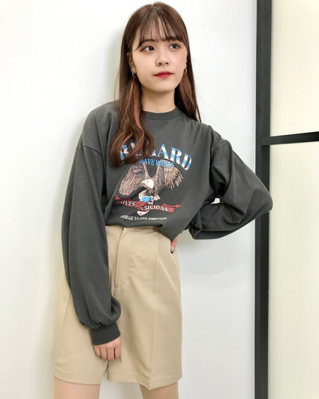 INGNI（イング） イーグルロゴロングTシャツ ｽﾐｸﾛ