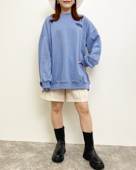 INGNI（イング） BACKロゴ／スウェットチュニックトップス ﾌﾞﾙｰ