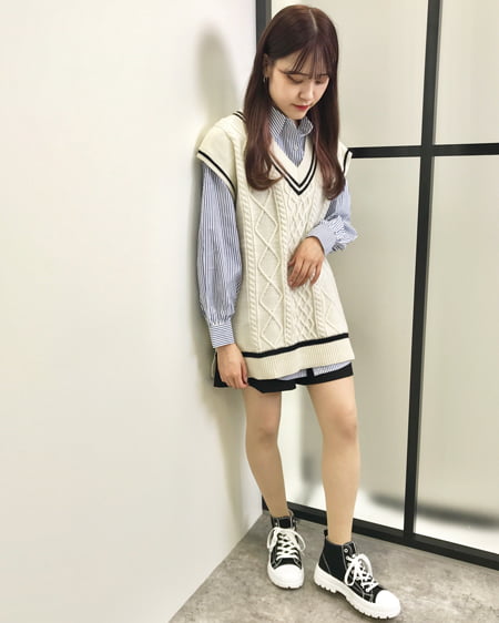 コーディネート チルデンVネックニットベストSET,【ZIP!紹介商品