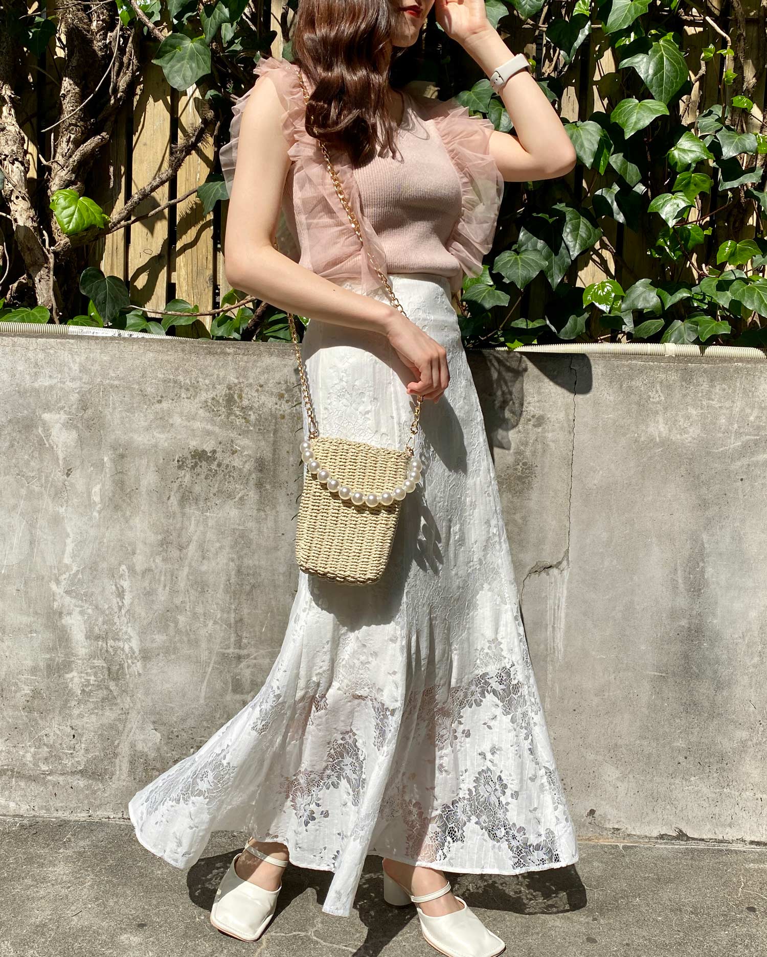 kiki2 古着 ビンテージ リメイク ハンドメイド スカート レース 白 kiki2 古着 ビンテージ リメイク ハンドメイド スカート レース 白