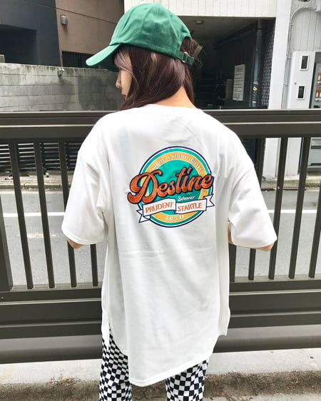 INGNI（イング） BACKサークルロゴチュニックTシャツ ｵﾌﾎﾜｲﾄ