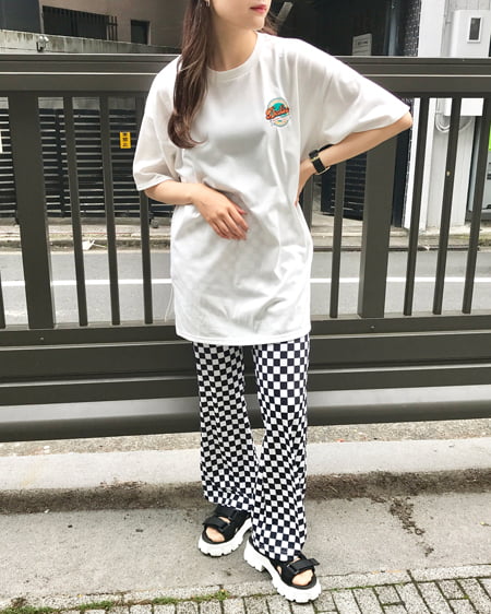 INGNI（イング） BACKサークルロゴチュニックTシャツ ｵﾌﾎﾜｲﾄ