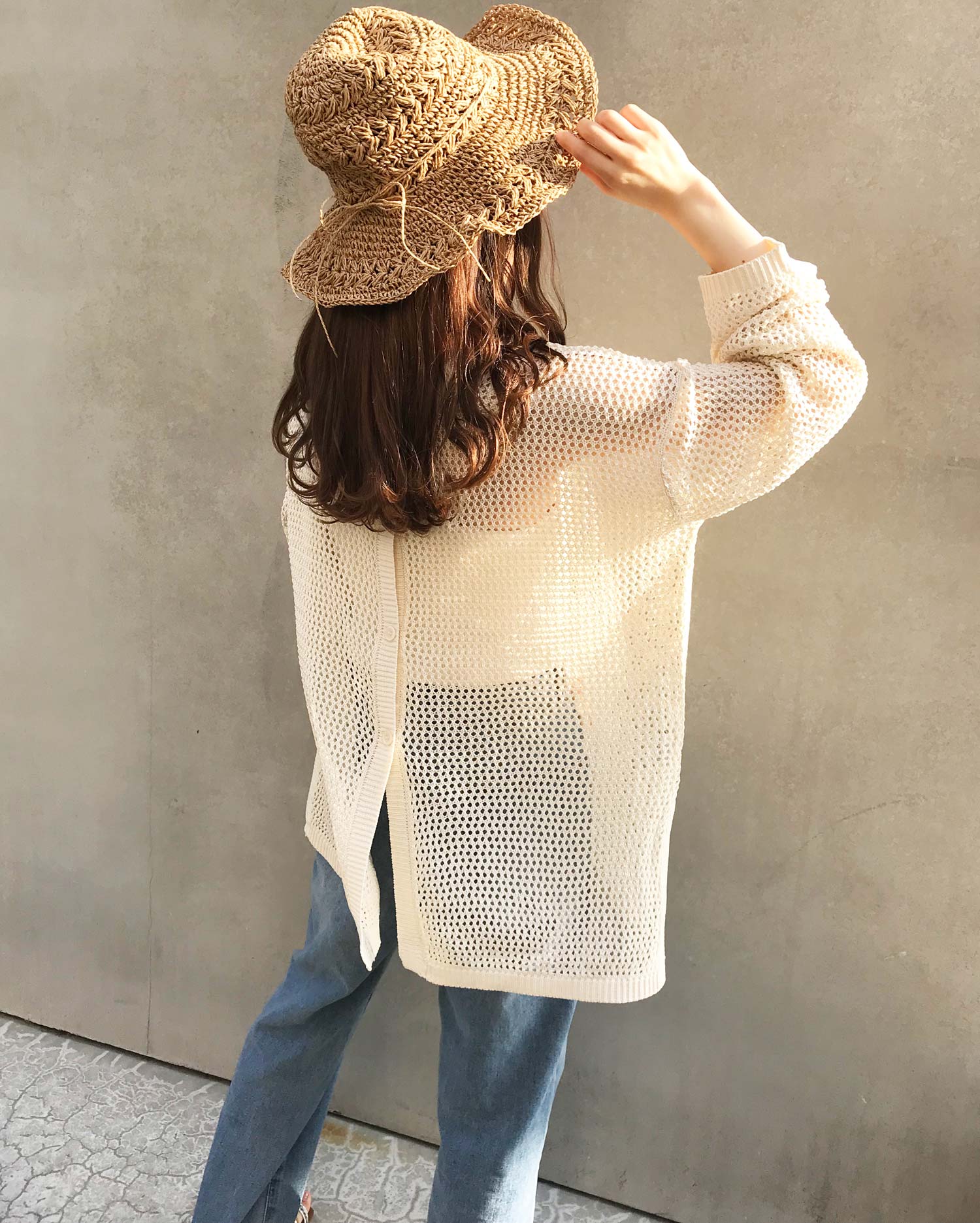INGNI(イング) 2WAYメッシュニットカーディガン - M - アイボリー