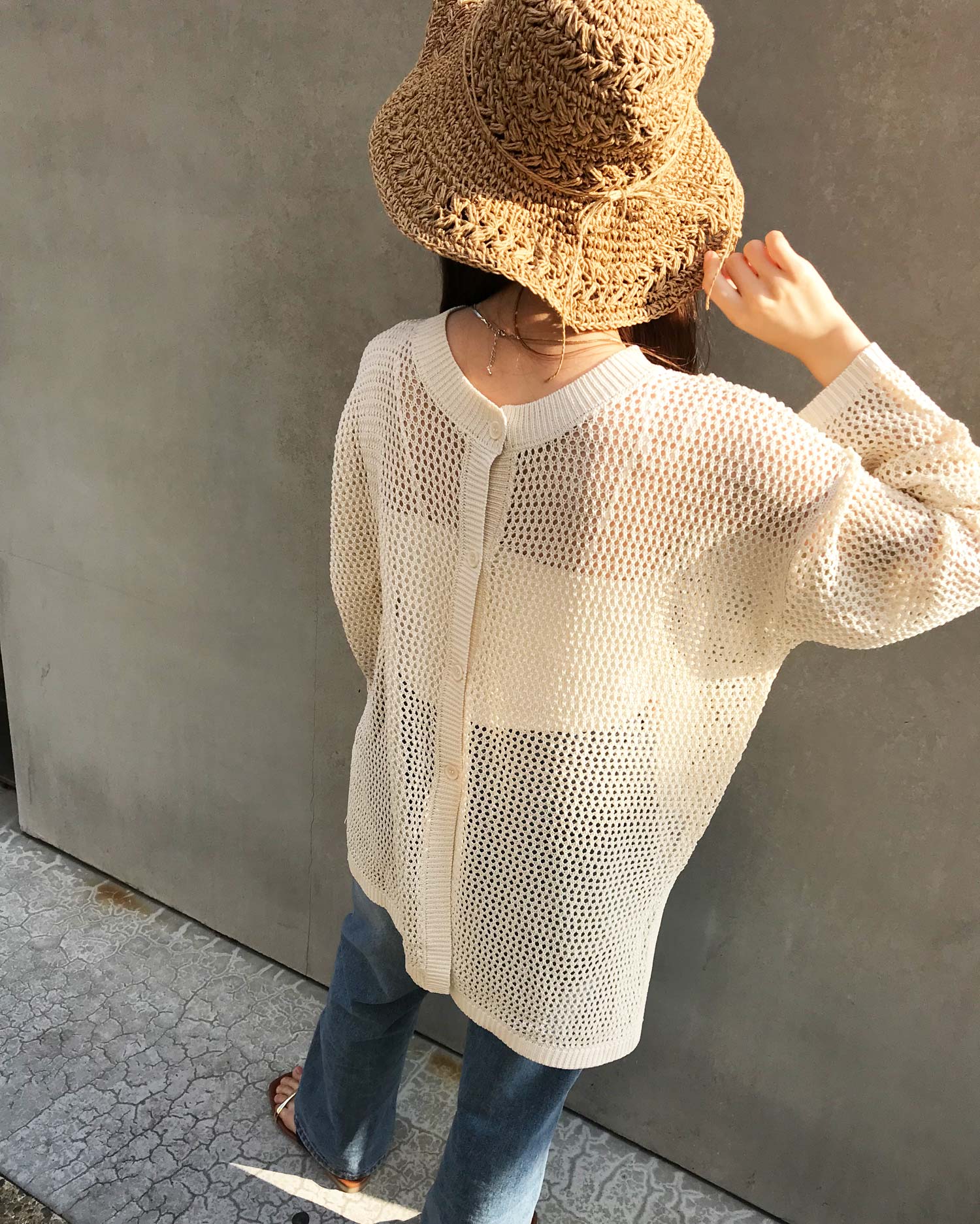 INGNI(イング) 2WAYメッシュニットカーディガン - M - アイボリー