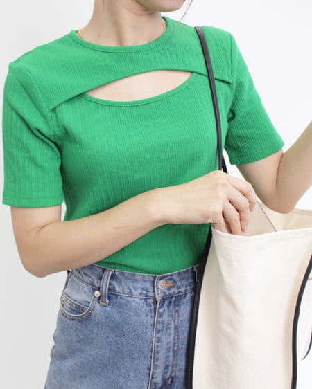 INGNI（イング） レイヤードデザイン半袖トップス ｸﾞﾘｰﾝ
