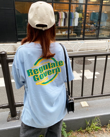 INGNI（イング） BACK発泡サークルロゴTシャツ ﾌﾞﾙｰ