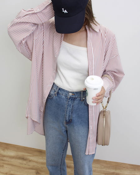【WEB限定】ストライプスーパーBIGシャツ（ＯＵＴＬＥＴ）