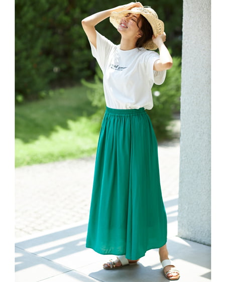 【INGNI STORE限定セット】チビロゴTシャツ＋ギャザーロングスカート／SET