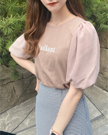 INGNI（イング） バルーン袖ロゴTシャツ ﾓｶ