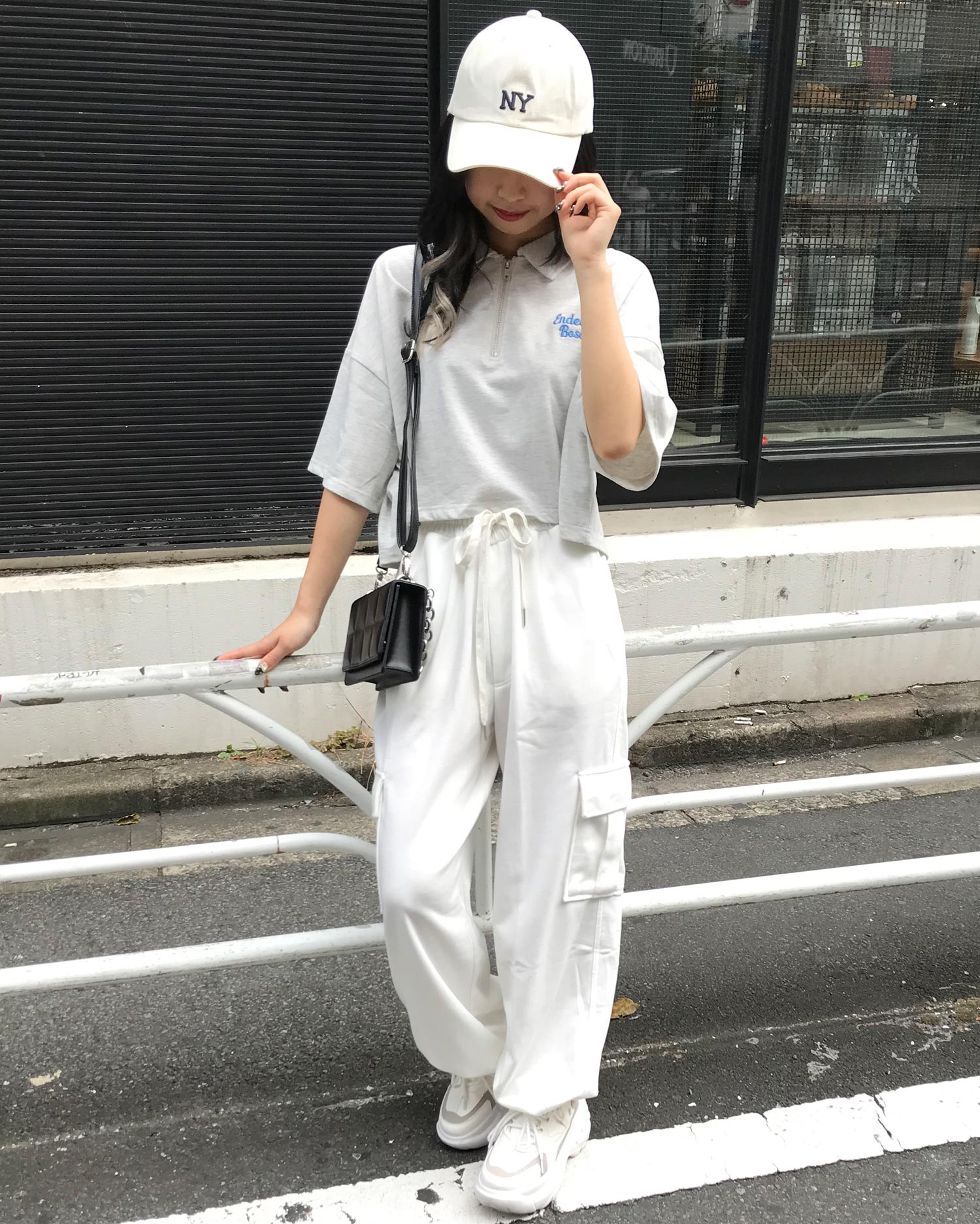 210円 おまけ付 ね Ingni イング 半袖ジップシャツ M