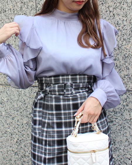 INGNI（イング） 2WAYリボン袖フリルシアー／ブラウス ｻｯｸｽ