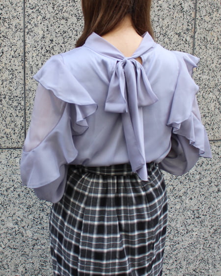 INGNI（イング） 2WAYリボン袖フリルシアー／ブラウス ｻｯｸｽ