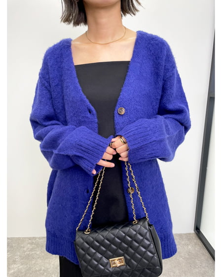 MLIA(エムリア) 【WEB限定】モヘアタッチカーディガン（ＯＵＴＬＥＴ） ﾌﾞﾙｰ
