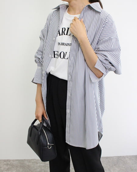 【WEB限定】ストライプスーパーBIGシャツ（ＯＵＴＬＥＴ）