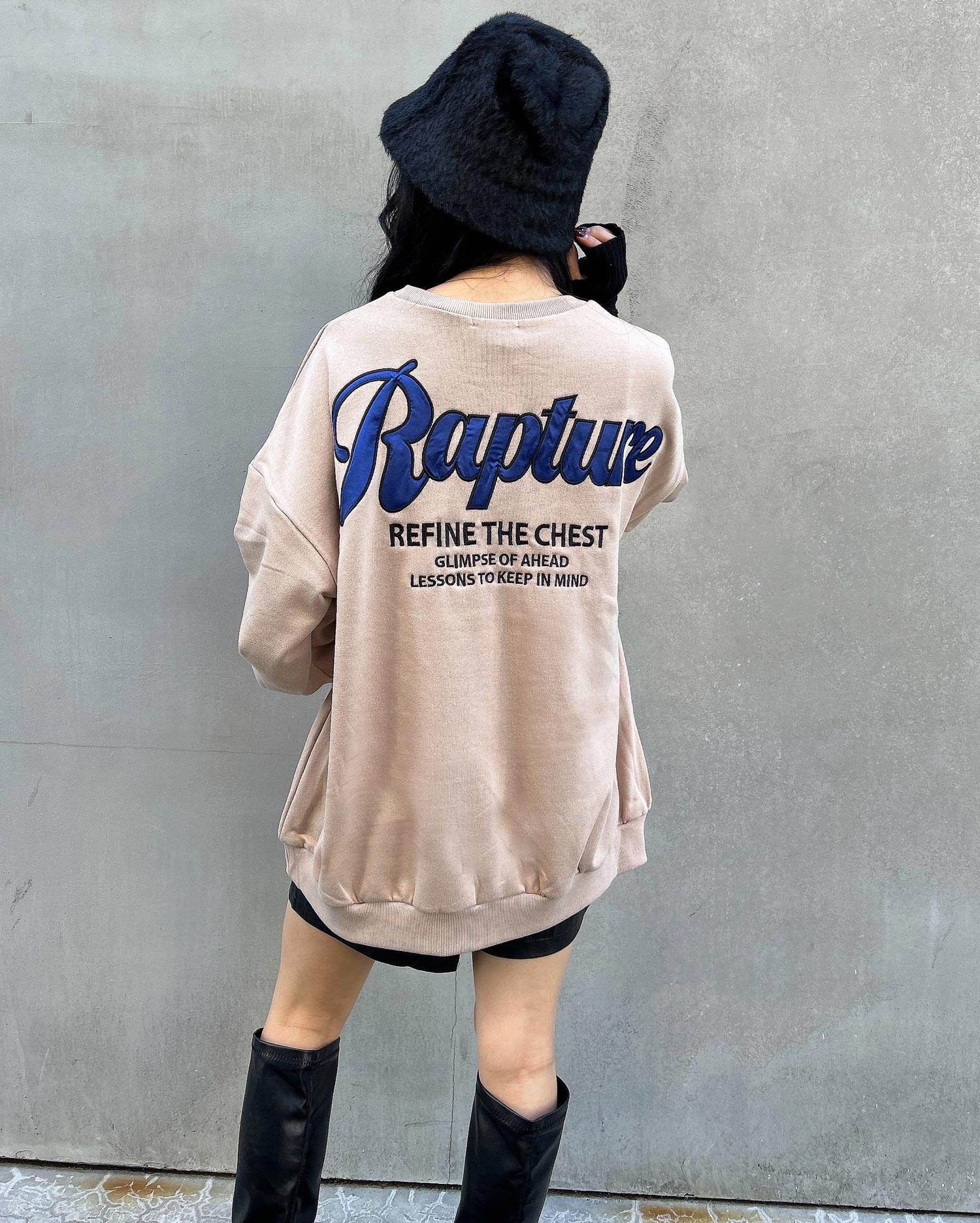 S-LL】ゆるシルエットが心地よい リブドルマントップス