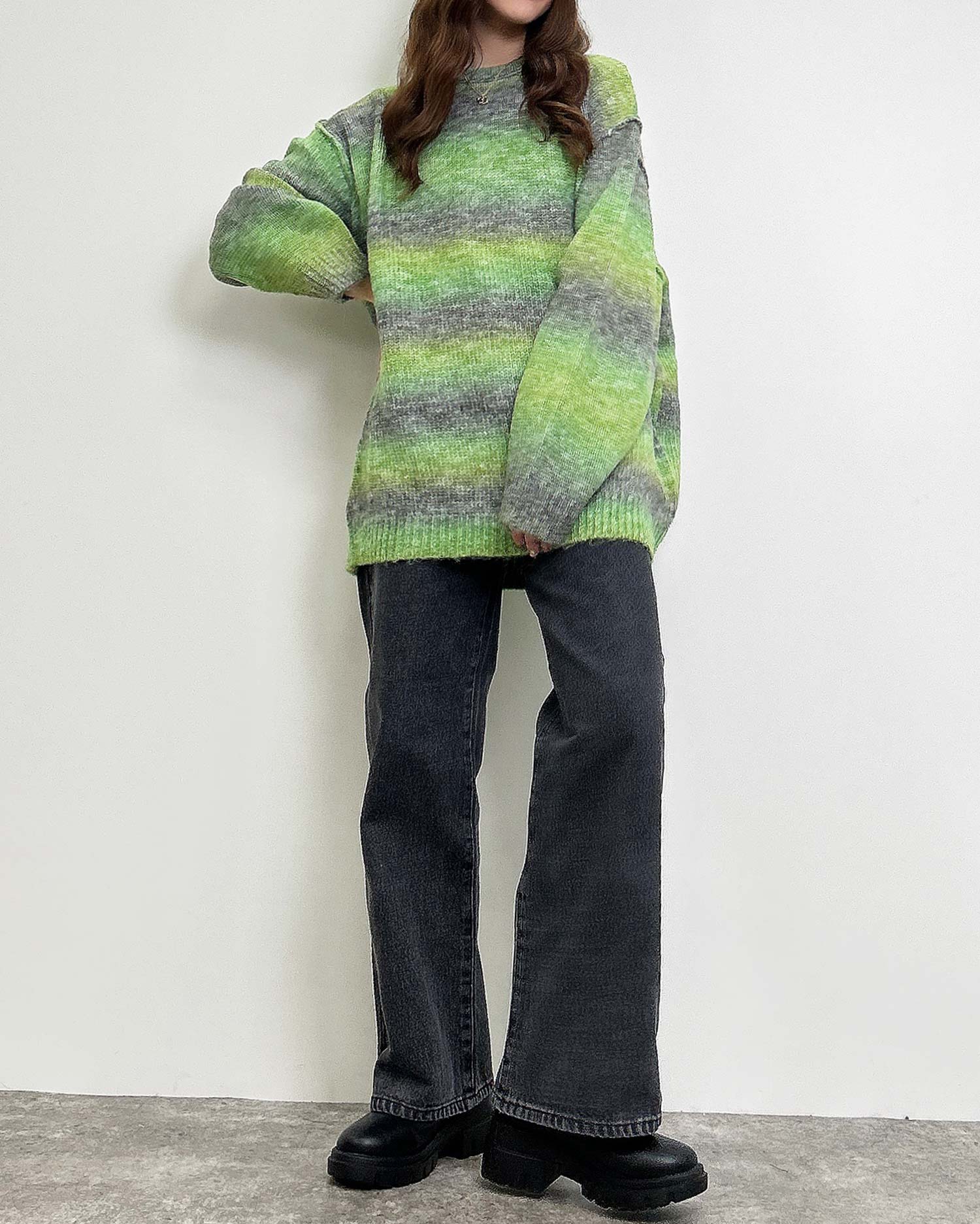 m*e様 ERL 21aw グラデーションニット イエロー・グリーン ERL