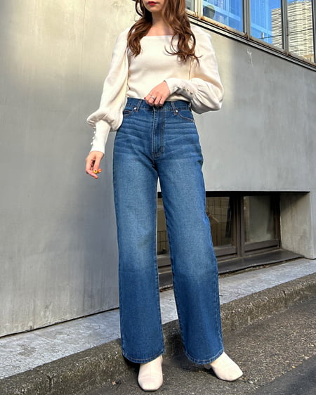 INGNI(イング) スクエアネックニット オフホワイト