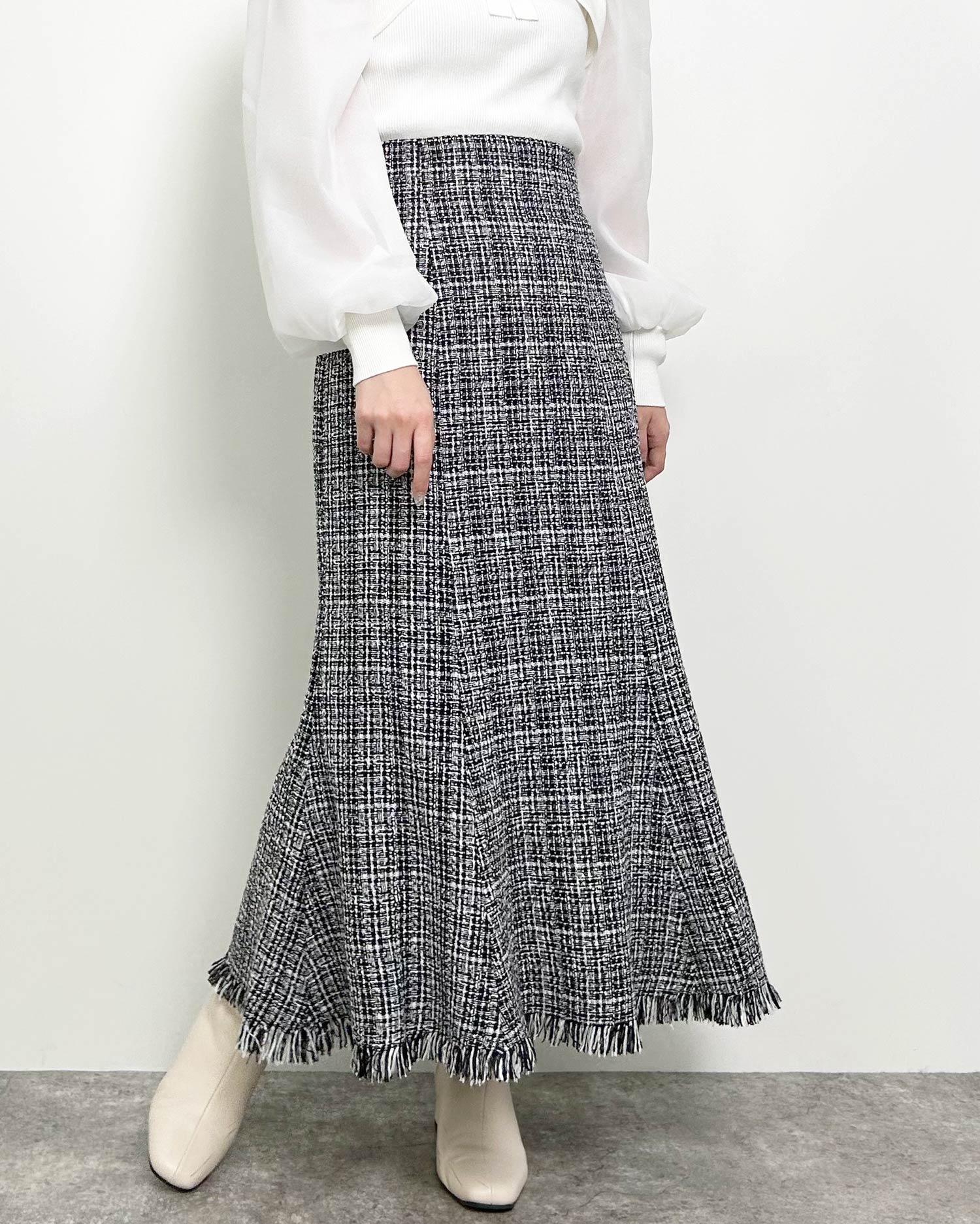 【RESEXY】今季新作♡ツイードマーメイドスカート（ホワイト）