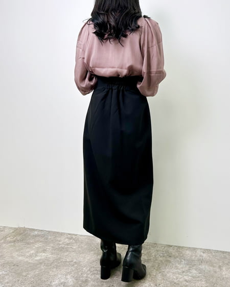 INGNI（イング） ラメシアーハイネックボウタイブラウス ｸﾞﾚｰｼﾞｭ