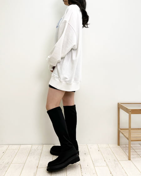 INGNI(イング) ふくれ刺しゅうロゴチュニック オフホワイト/ブルー