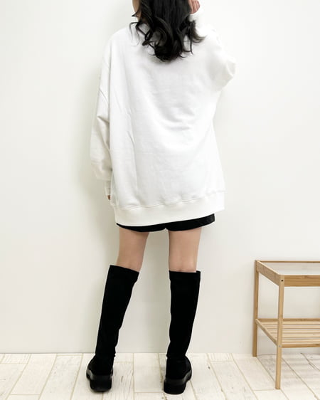 INGNI(イング) ふくれ刺しゅうロゴチュニック オフホワイト/ブルー