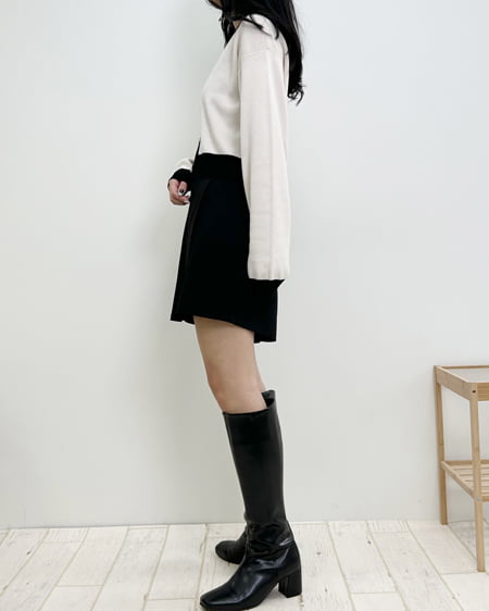 INGNI(イング) 配色装飾ボタンニットカーディガン アイボリー/クロ