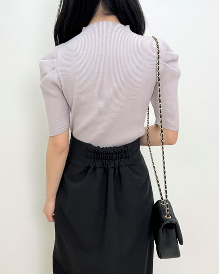 INGNI(イング) デコルテオープンパワショル5分袖ニット グレージュ