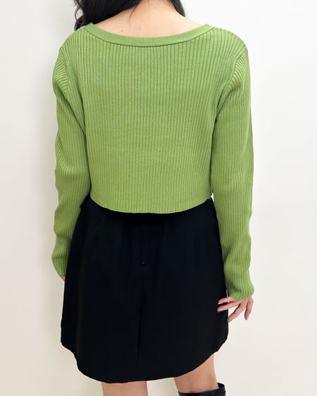 INGNI(イング) フロントチェーン付ボレロニット+キャミSET ライトグリーン