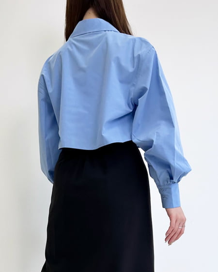 INGNI(イング) バリモアカラーショートシャツ サックス/ブルー