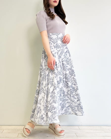 INGNI(イング) デコルテオープンパワショル5分袖ニット グレージュ