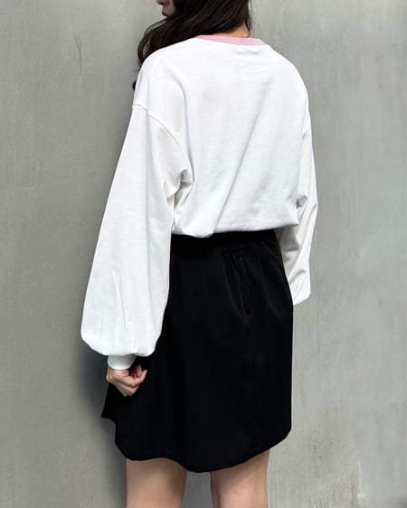 INGNI(イング) 刺しゅうロゴリンガーロングTシャツ オフホワイト/ピンク