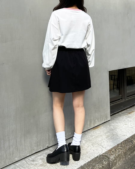 INGNI(イング) 刺しゅうロゴリンガーロングTシャツ オフホワイト/ピンク