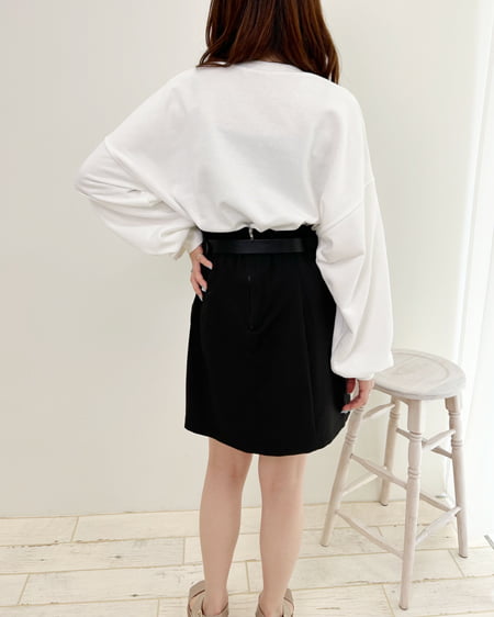 INGNI(イング) 合皮ベルト付トレンチミニスカート クロ