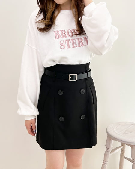 INGNI(イング) 合皮ベルト付トレンチミニスカート クロ