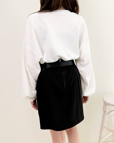 INGNI(イング) 合皮ベルト付トレンチミニスカート クロ