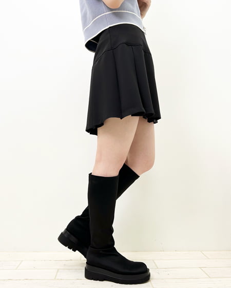 INGNI(イング) 配色半袖ニットカーディガン サックス/オフホワイト