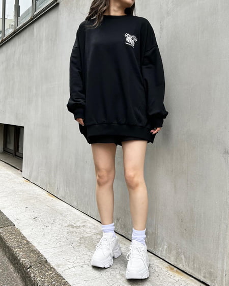 INGNI(イング) BACKダイスロゴミニスウェットチュニック クロ