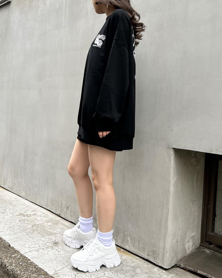 INGNI(イング) BACKダイスロゴミニスウェットチュニック クロ