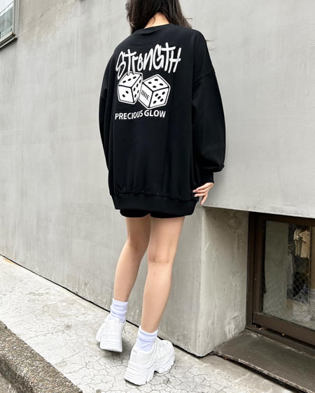 INGNI(イング) BACKダイスロゴミニスウェットチュニック クロ